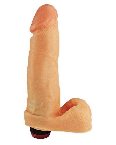 Prótese 8 com Escroto e Vibro Pele -AL056