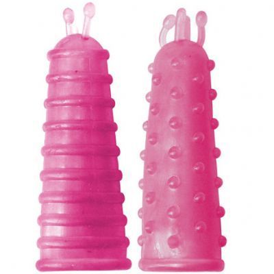 Jogo com 2 dedeiras massageadoras em silicone -AP016